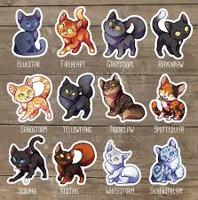 Cute Warrior Cats Sticker Set Bluestar