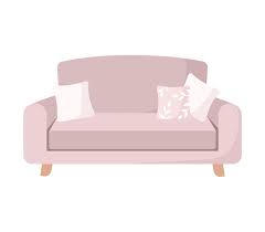 Pink Divan With Pillows Icon Sofa
