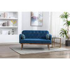 Blue Sofa For Accent Loveseat Tufted