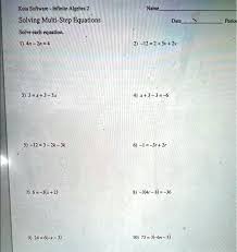 Infinite Algebra 2 Name Solving Multi