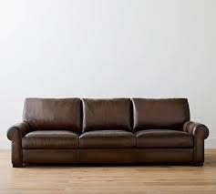 Turner Roll Arm Leather Apartment Sofa 2 Seater 68 5 Down Blend Wrapped Cushions Legacy Chocolate Pottery Barn