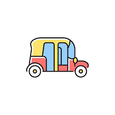Auto Rickshaw Rgb Color Icon Three