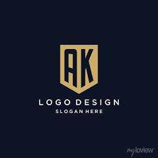 Ak Monogram Initials Logo Design With