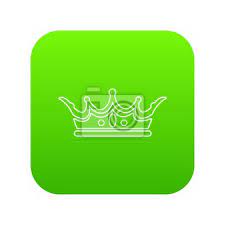 Princess Crown Icon Green Vector