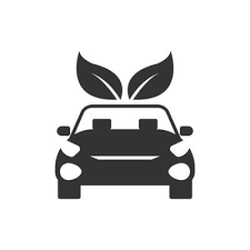 Eco Friendly Car Icon In Dark Color