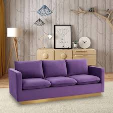 Modern Upholstered Velvet 3 Seater Sofa