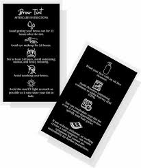 Brow Tint Aftercare Instruction Cards