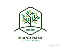 Tree Logo Icon Template Design Round