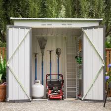 6 Ft W X 4 Ft D Galvanized Steel Outdoor Metal Storage Shed With Double Doors 21 Sq Ft
