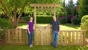 Garden Gate With Arbor And Fence
