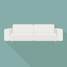 White Sofa Icon Flat Ilration Of