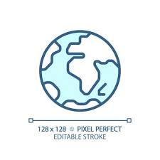 Earth Planet Pixel Perfect Light Blue