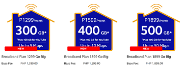 Globe New Broadband Plans Php1 899 For