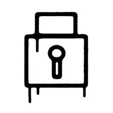 Graffiti Padlock Icon With Black Spray