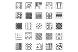 Home Paving Icons Set Outline Style