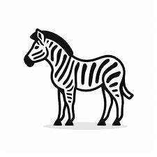 Minimalistic Zebra Outline Icon 2d