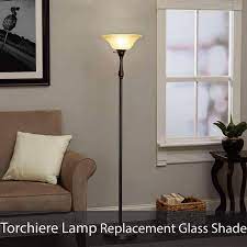 Aspen Creative 23119 01 Amber Glass Shade For Medium Base Socket Torchiere Lamp Swag Lamp And Pendant 16 Inch Diameter X 6 1 2 Inch Height
