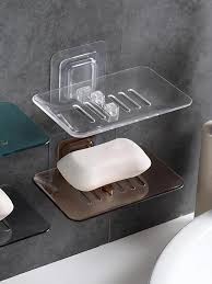 1pc Soap Dish Shelf Self Adhesive