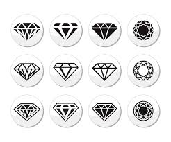 Black Diamond Icon Set Jewel Diamond Icons