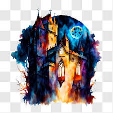 Colorful Painting Of An Old Castle