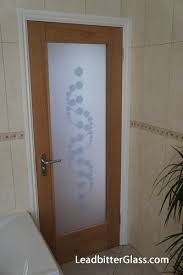 Etched Glass Bubbles Bathroom Door