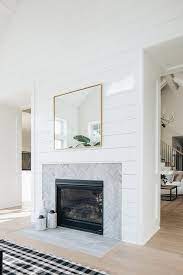 Shiplap Fireplace Wall With Gray