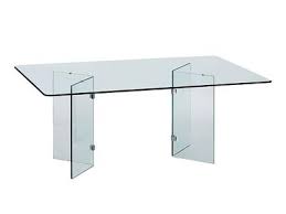 Glass On Glass Rectangle Dining Table