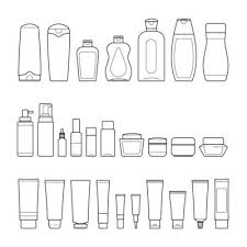 Cosmetic Packaging Vector Line Icon Set