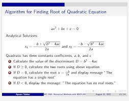 Matlab Algorithm For Finding Root Of
