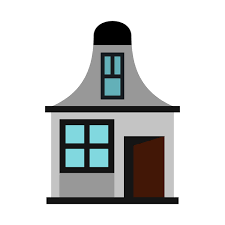 House With A Mansard Icon In Flat Style