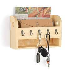 Key Hooks Rustic Wall Mail Sorter