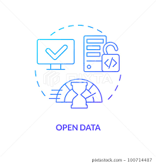 Open Data Blue Gradient Concept Icon