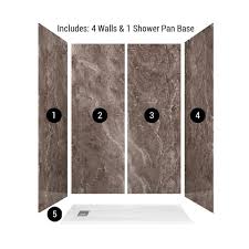 Solid Composite Stone Alcove Shower Kit