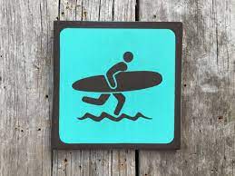 Surfing Icon Sign Handmade Screen