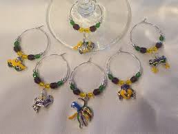 Mardi Gras Wine Charms With Pouch Set