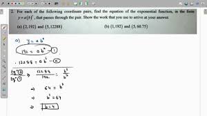 Equation Of The Exponential Function