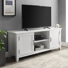 White Wood Tv Stand With Storage Doors