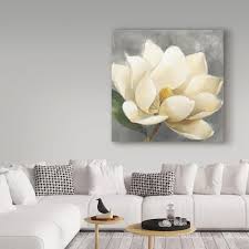 Trademark Fine Art Magnolia Blossom On Gray Canvas Art By Albena Hristova