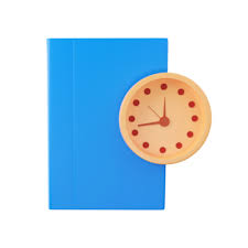 3d Render Of Book And Clock Icon In