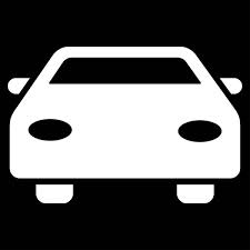 Car Icon Style Flat Symbol Icon White