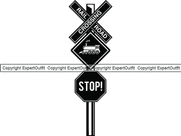 Train Railroad Crossing Cross Sign