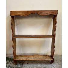 A Pine Wall Hanging Shelving Unit H106cm