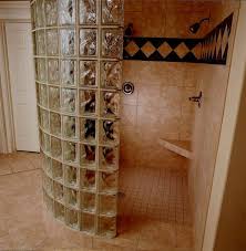 Glass Block Shower Doorless Shower