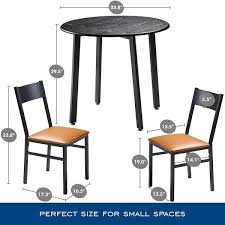 Black Dining Set Cushioned Chairs