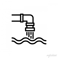 Water Pollution Pipe Icon In Line Art