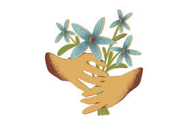 Hand Holding Flower Icon Shap Graphic
