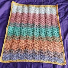 Crochet Chevron Car Seat Blanket