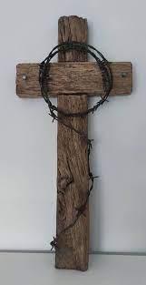 Large Wooden Carved Cross Ornament