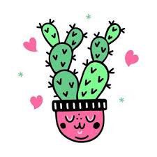 Cute Cactus In A Pot Vector Icon Hand