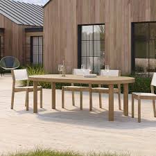 Portside Outdoor 48 In 93 In Round Expandable Dining Table Weathered Gray West Elm